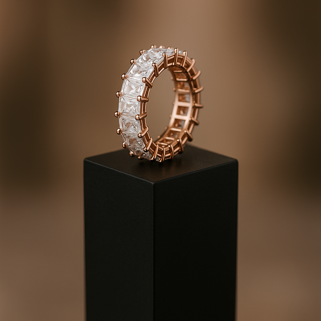 Bold diamond rose gold eternity ring