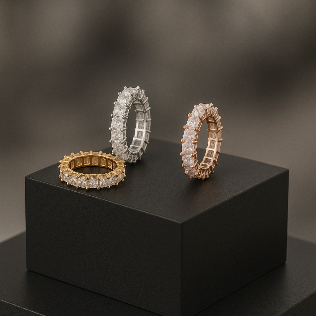 Bold diamond rose gold eternity ring