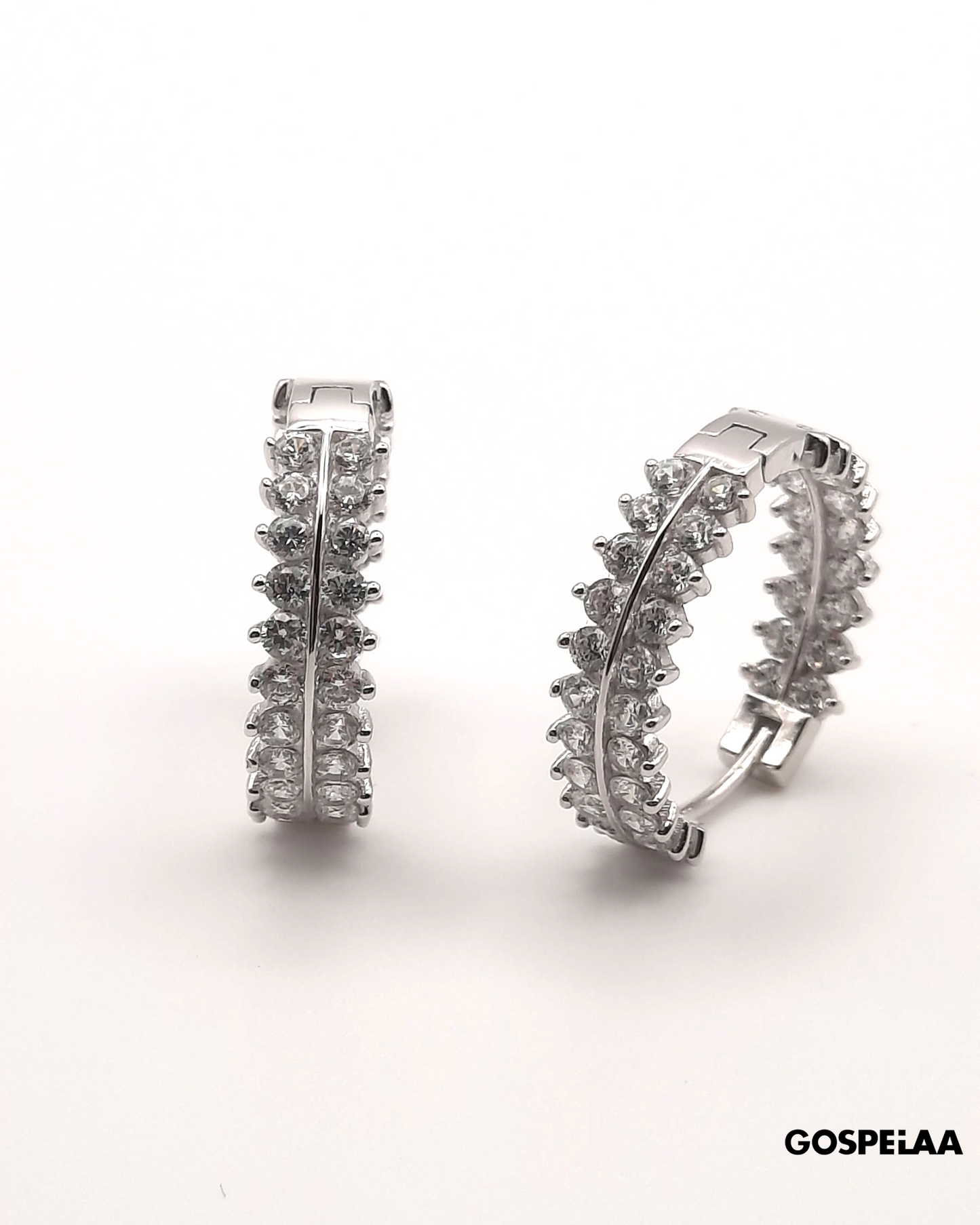 Luxury Diamond Huge Hoops (Silver)