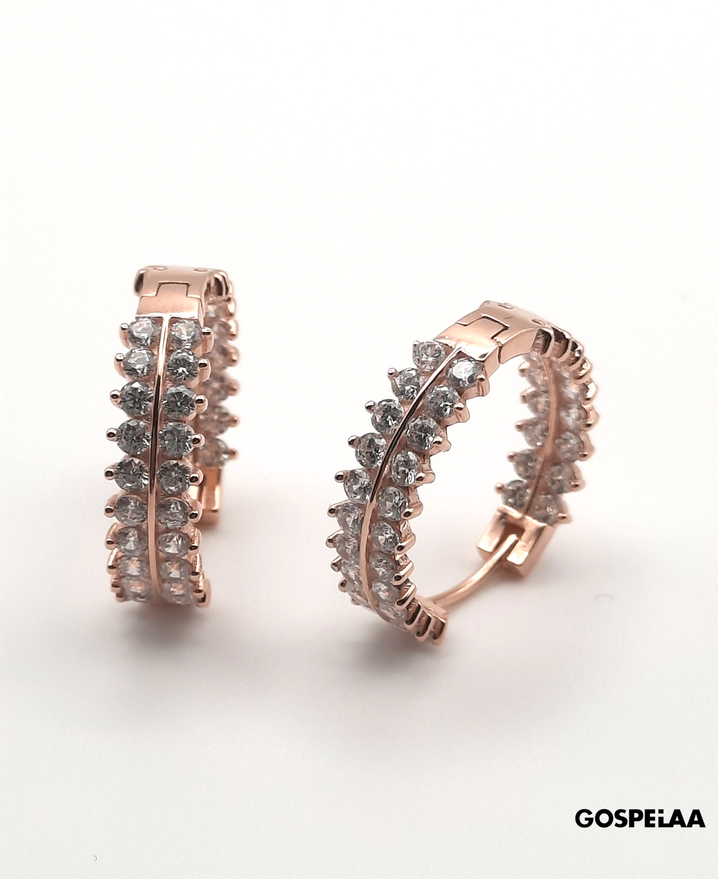 Luxury Diamond huge hoops (Rose Gold)