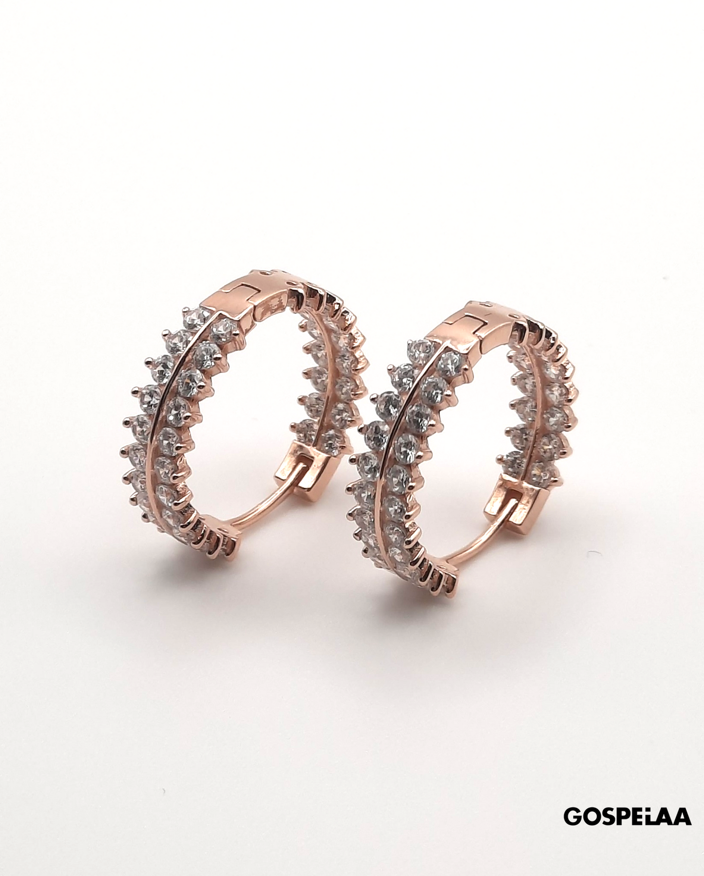 Luxury Diamond huge hoops (Rose Gold)