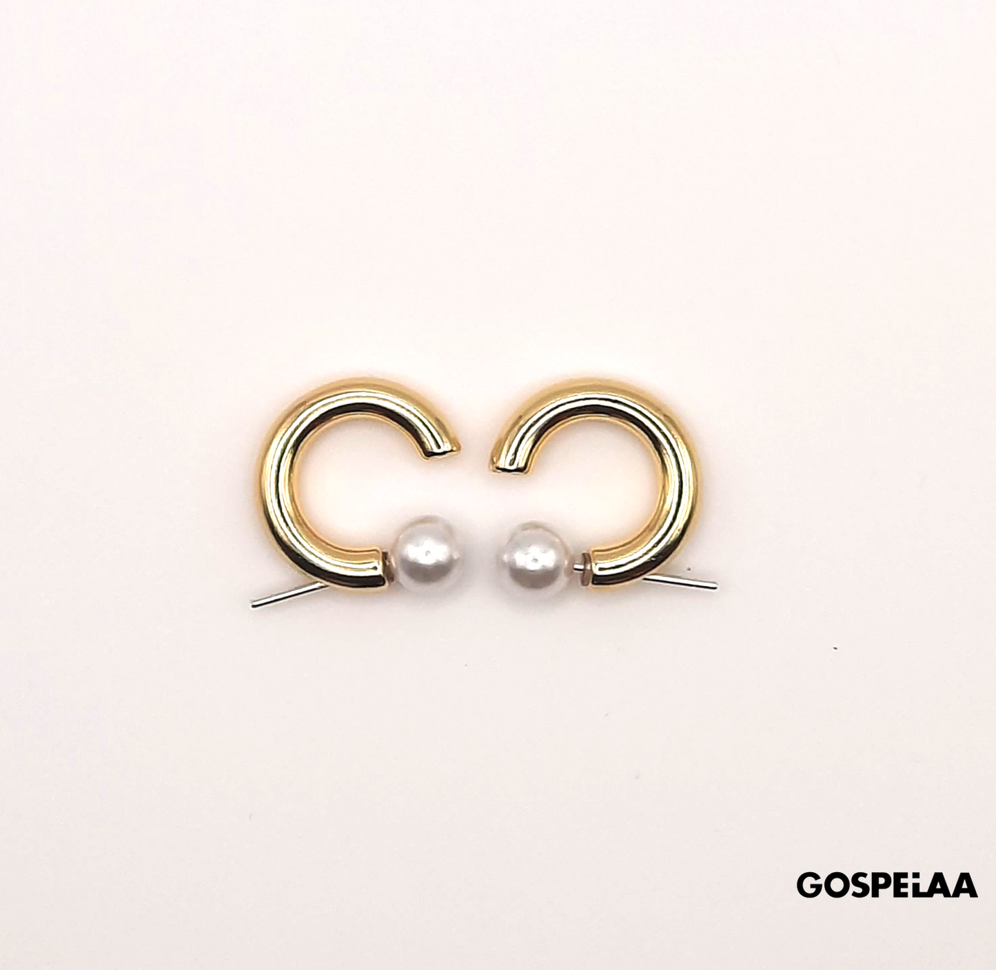 Vintage Round Pearl Hoops