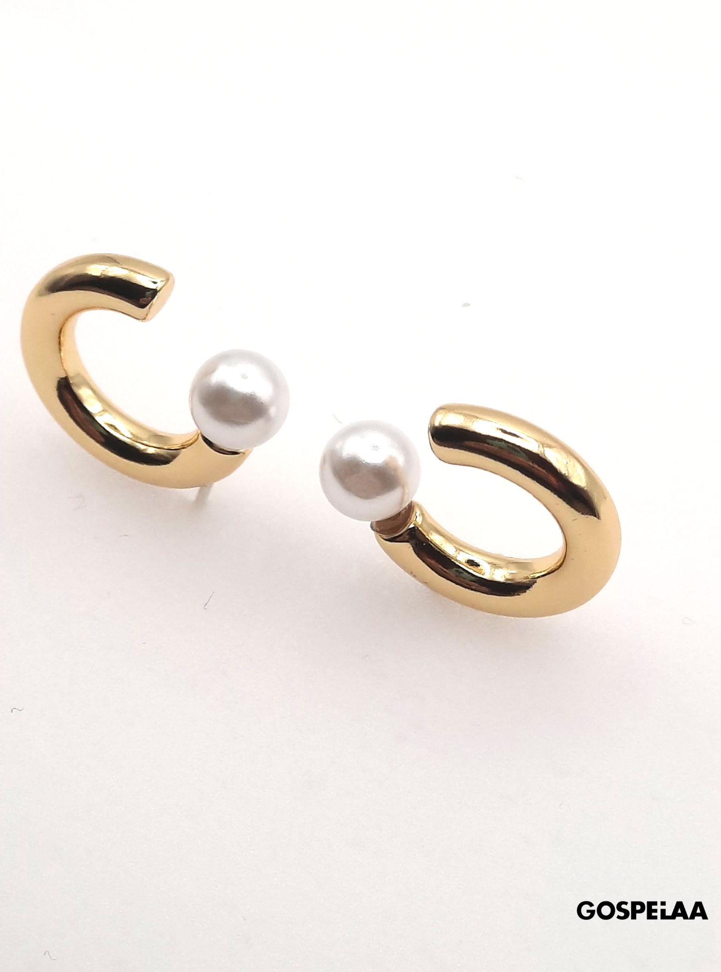 Vintage Round Pearl Hoops