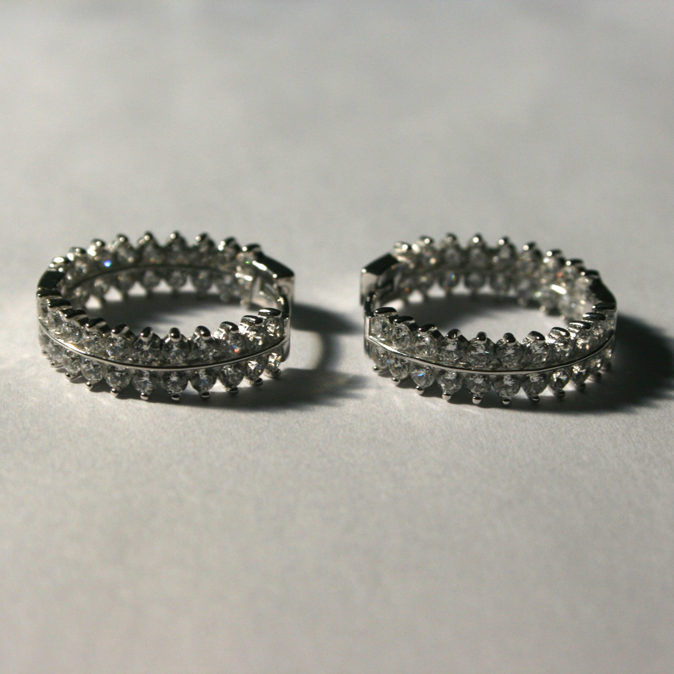 Luxury Diamond Huge Hoops (Silver)