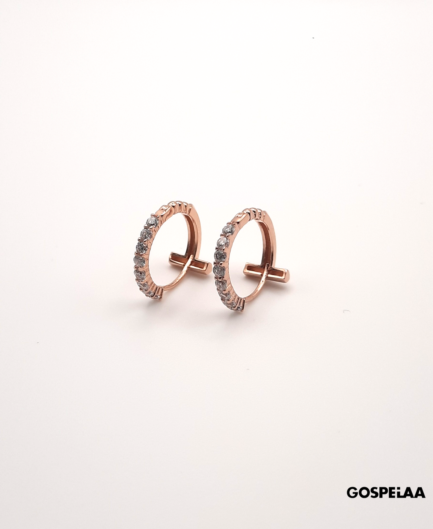 Single diamond hoops (Rose Gold)