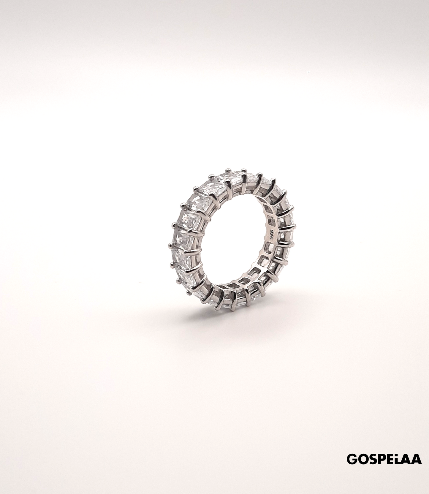 Bold diamond silver eternity ring