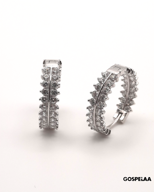 Luxury Diamond Huge Hoops (Silver)