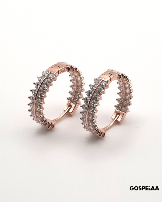Luxury Diamond huge hoops (Rose Gold)