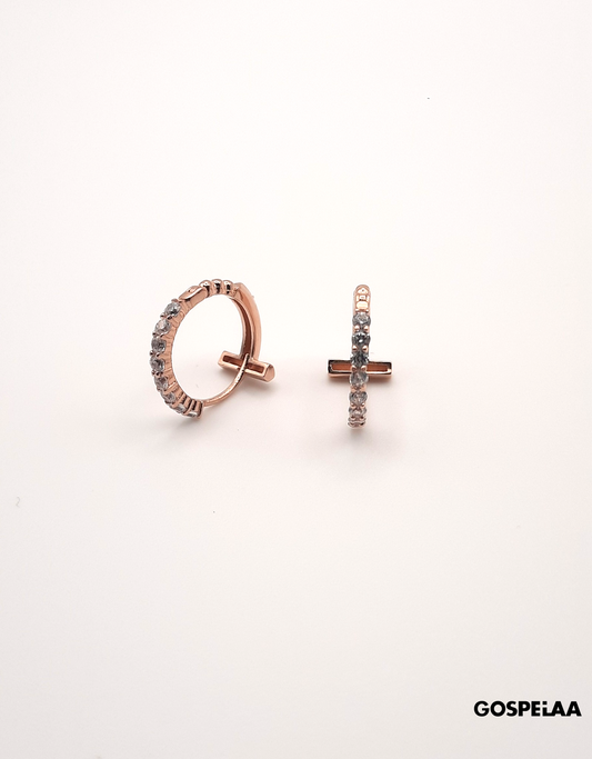 Single diamond hoops (Rose Gold)