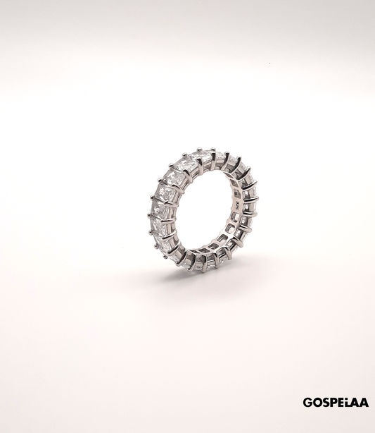 Bold diamond silver eternity ring