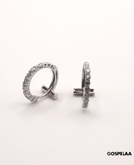 Single diamond hoops (Silver)
